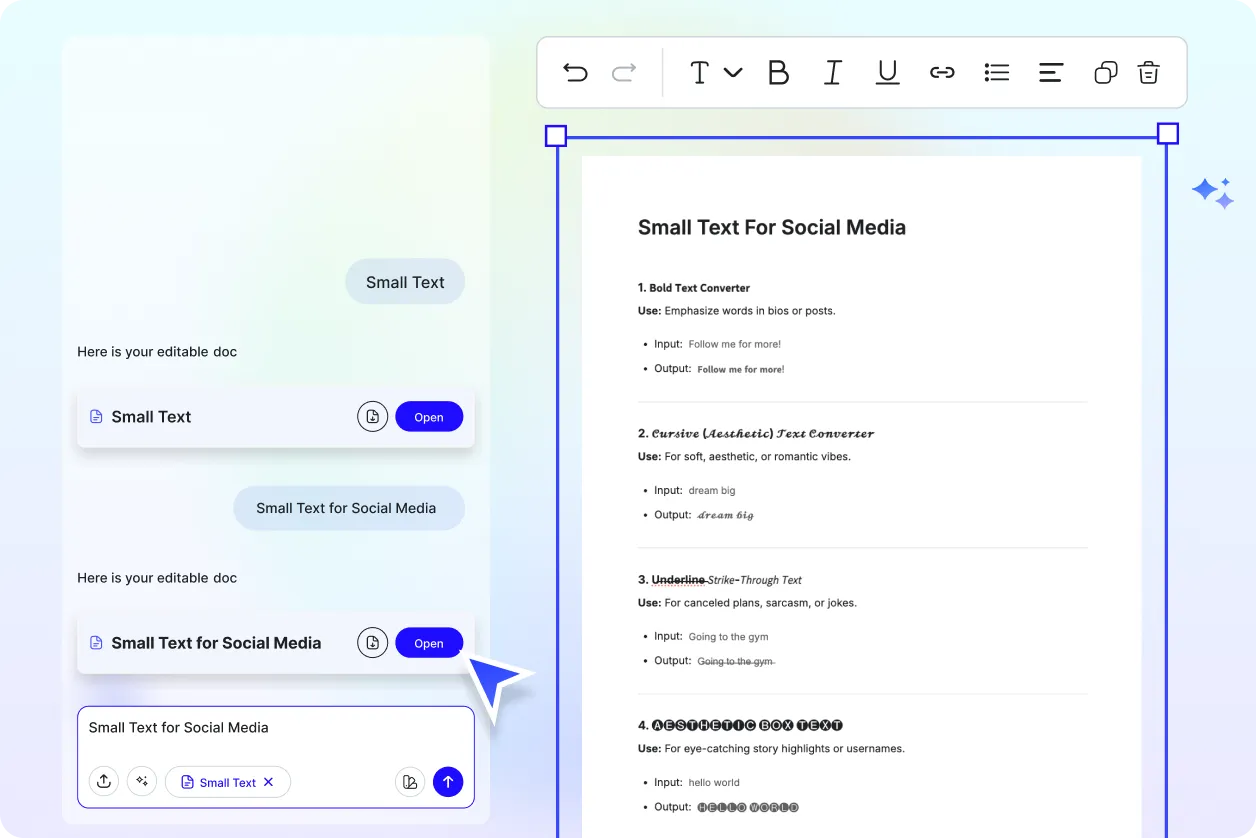 Free AI Small Text Generator, Stylish Small Text Maker Tool